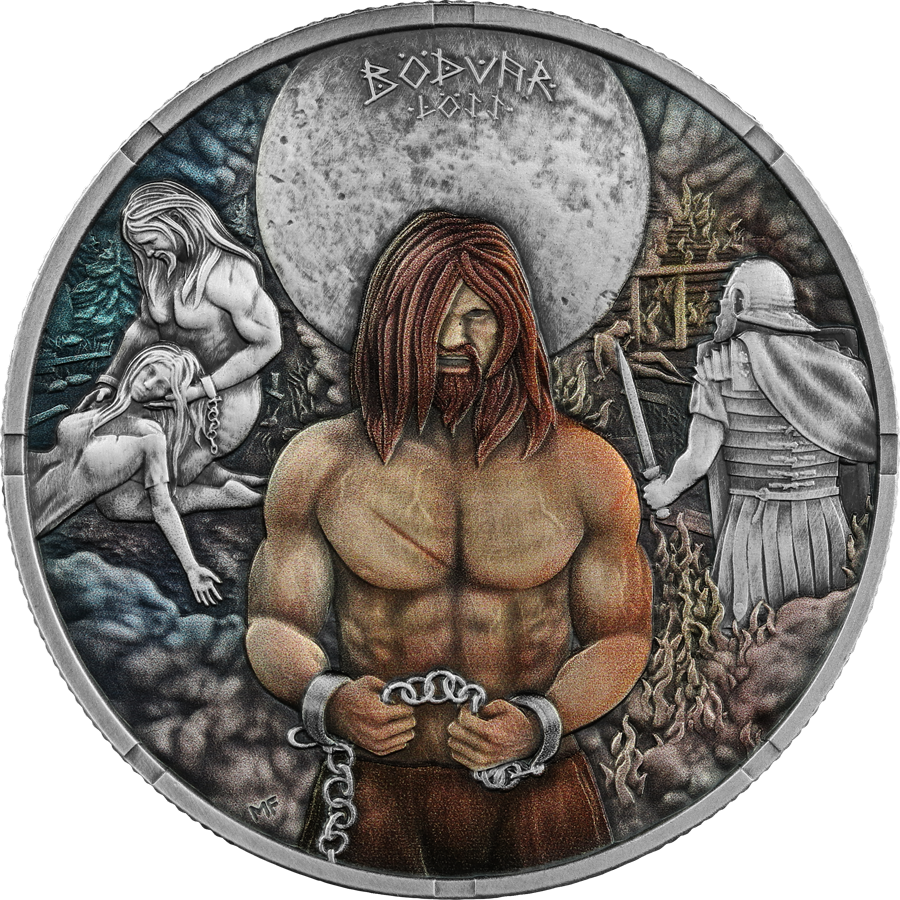 Germania Mint - Bödvar Saga - Loss Vengeful 2026 - 1 oz Silbermünze BU Farbe Antik Finish