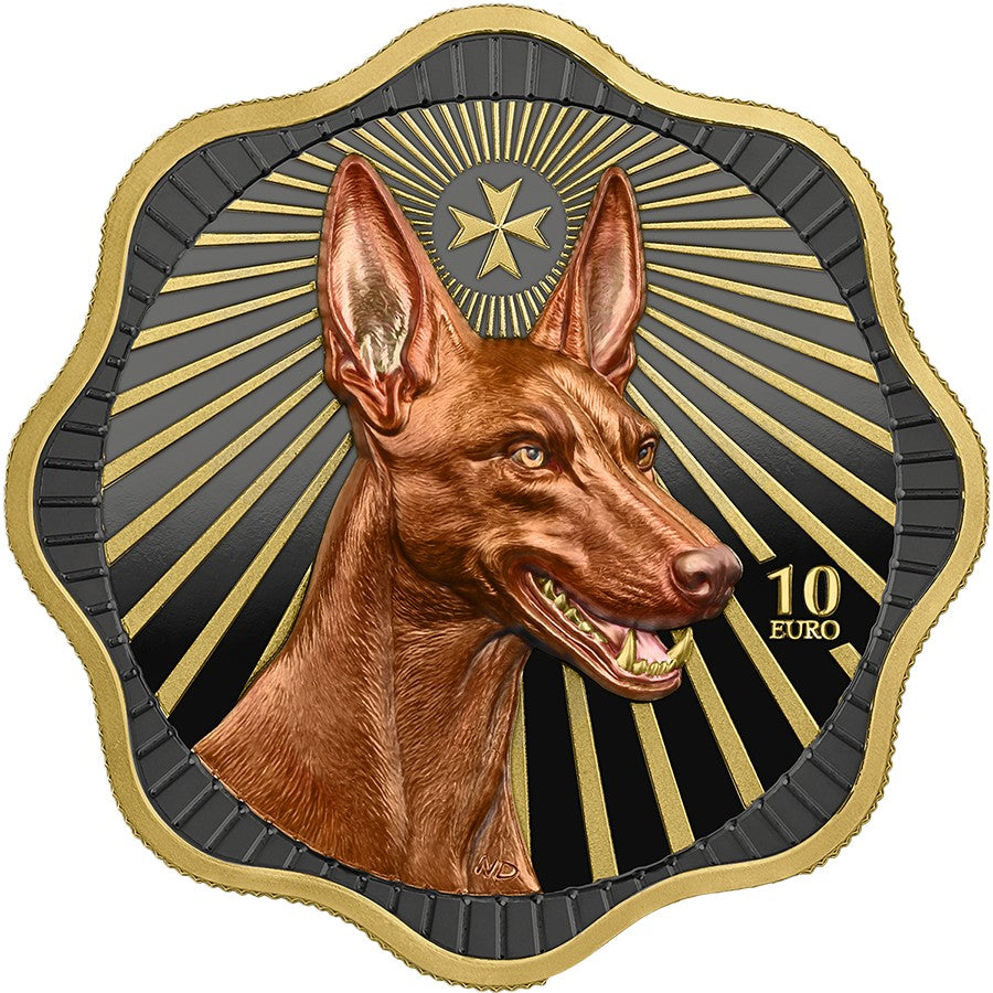 Malta Maltese Pharaonen Hund - Pharaoh Hound - 2026 - Germania Mint 2 oz Silbermünze BU High Relief