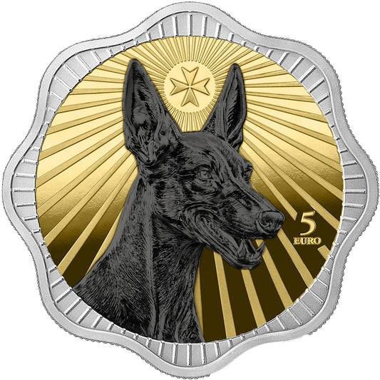 Malta Pharaonen Hund - Pharaoh Hound - 2026 - Germania Mint 1 oz Silbermünze Ruthenium Gelbgold