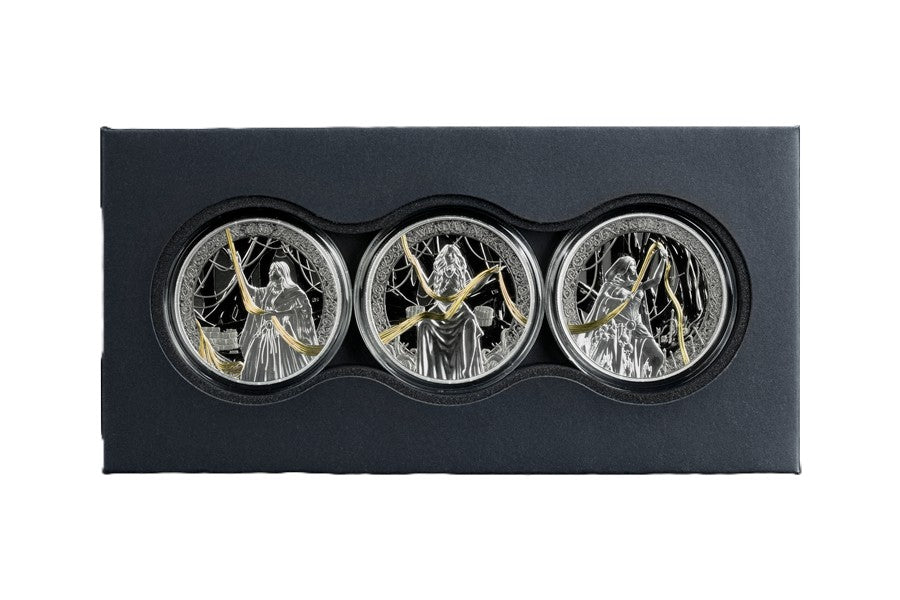 Germania Mint - Norns Triune Set 2026 - Ruthenium Gilded - 3 x 1 oz Silbermünzen
