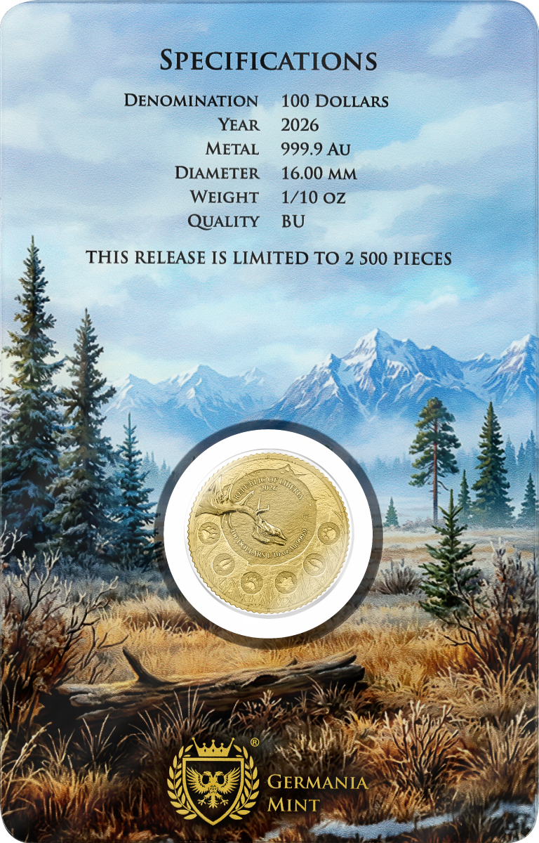 Germania Mint - Megafauna - Giant Deer - 2026 - 1/10 oz Goldmünze BU Safepack**