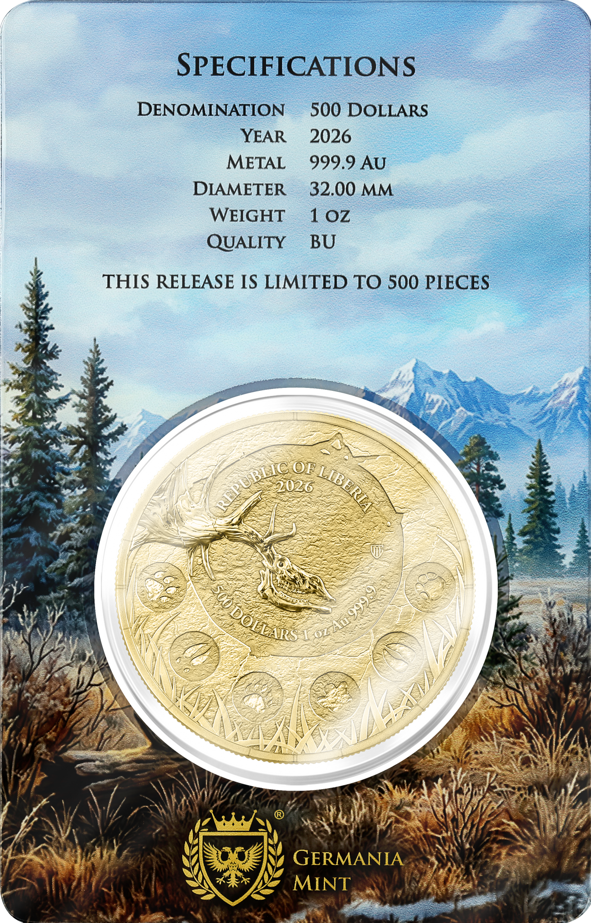 Germania Mint - Megafauna - Giant Deer - 2026 - 1 oz Goldmünze BU Safepack**