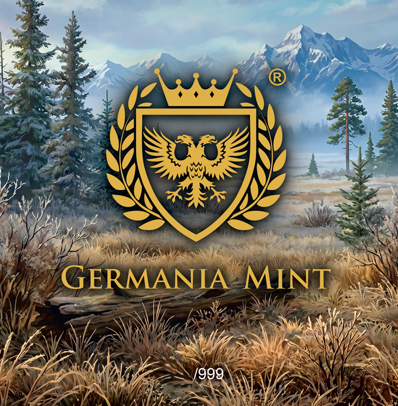 Germania Mint - Megafauna - Giant Deer - Oblivion - 2026 - 1 oz Silbermünze Antik Finish UV-Effekt