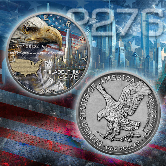 American Eagle 2026 - Independence Future - 1 oz Silbermünze Farbe AF