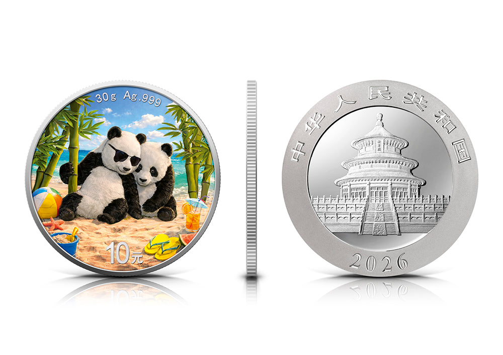 China Panda 2026 - 4 Jahreszeiten - Summer - 30 Gramm Silbermünze Farbe
