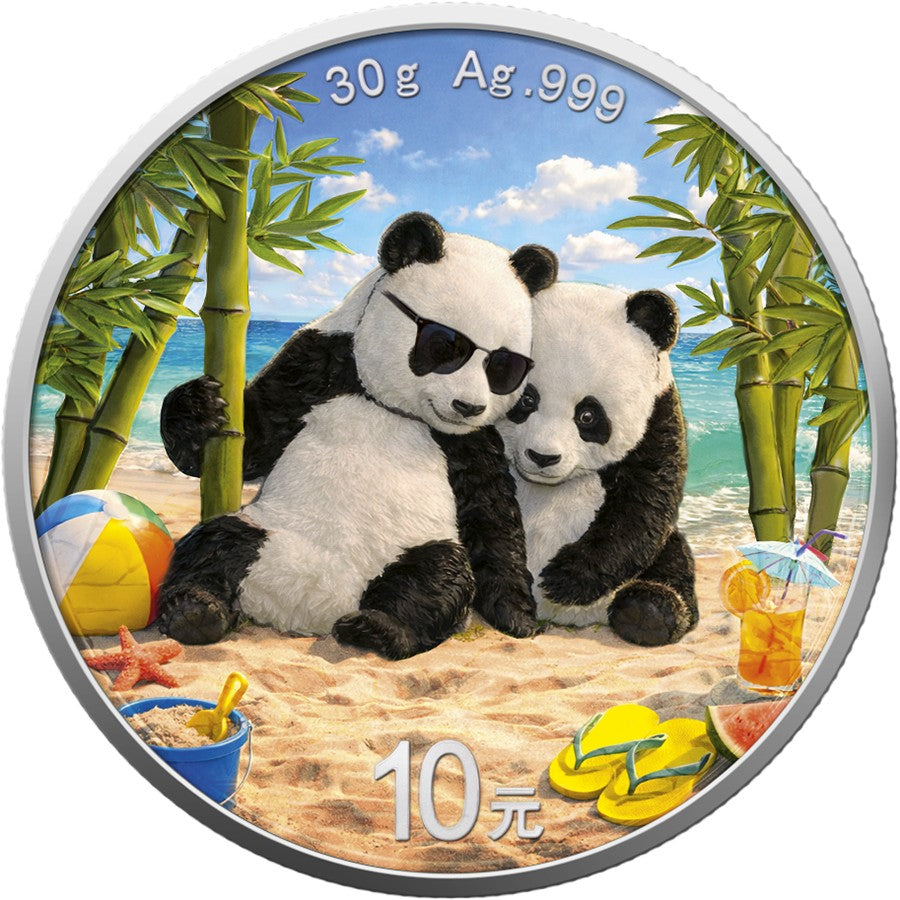 China Panda 2026 - 4 Jahreszeiten - Summer - 30 Gramm Silbermünze Farbe
