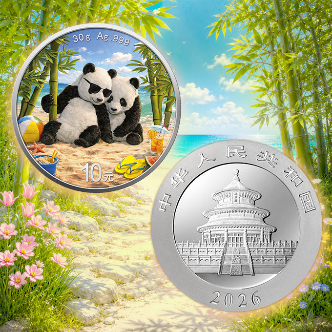 China Panda 2026 - 4 Jahreszeiten - Summer - 30 Gramm Silbermünze Farbe