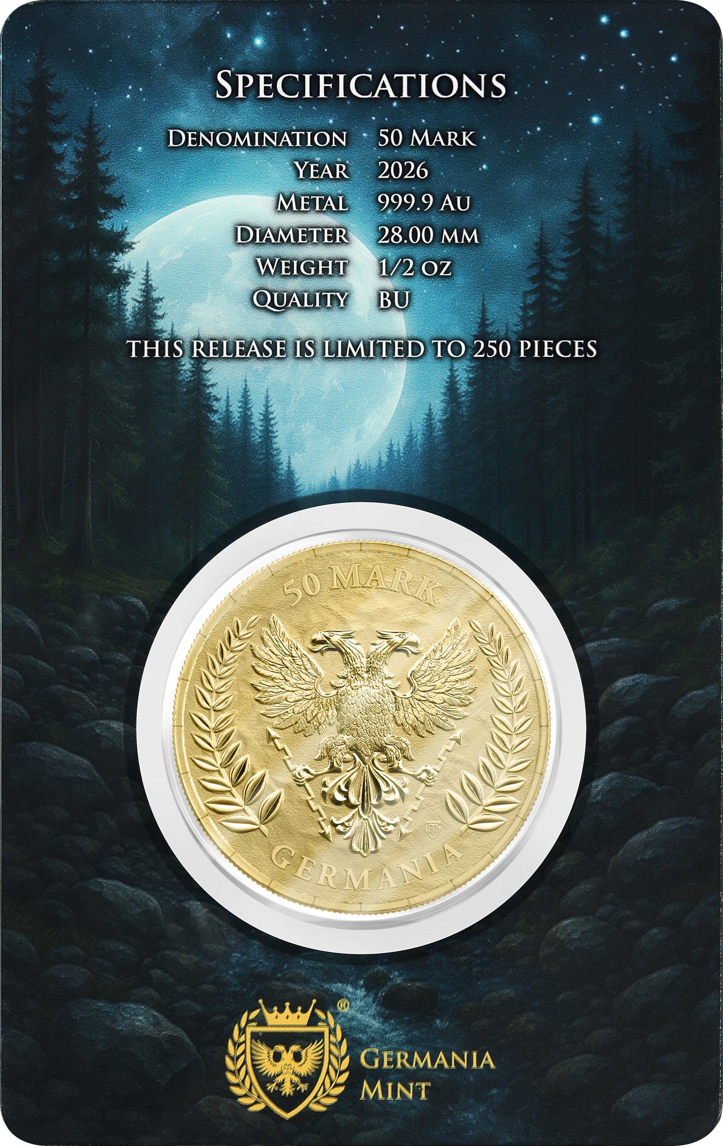 Germania Mint - Germania 2026 - 1/2 oz Goldmünze BU Safepack**