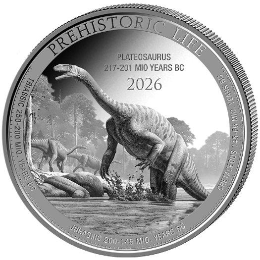 Prehistoric Life II - Plateosaurus 2026 – 1 oz Silbermünze BU