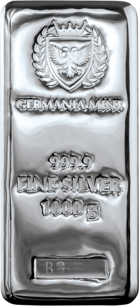 Germania Mint 1 kg Kilo 1000 Gramm Silberbarren Gussbarren
