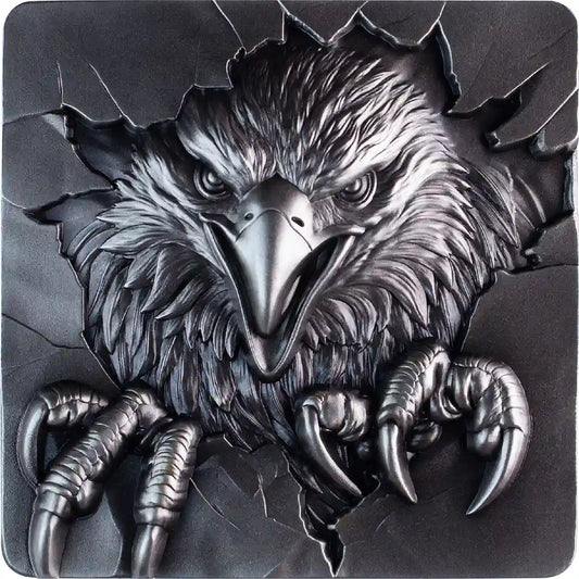 Furious Beasts - The Eagle - 2 oz Silber- Stacker - Antik