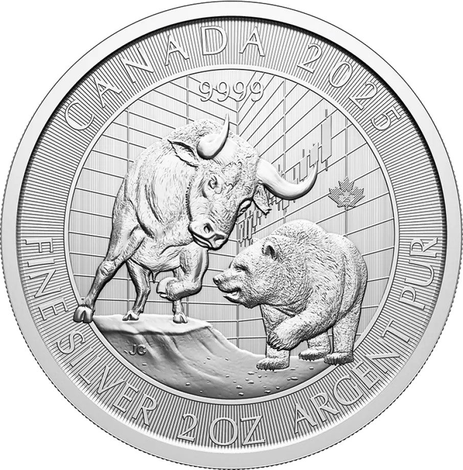 Bull and Bear 2025 - 2 oz Silbermünze BU