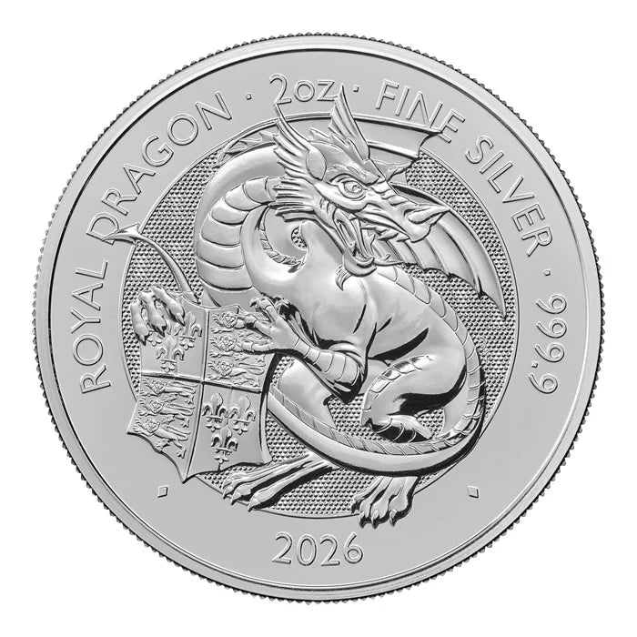Royal Tudor Beasts - (9.) The Royal Dragon -  2026 - 2 oz Silbermünze BU