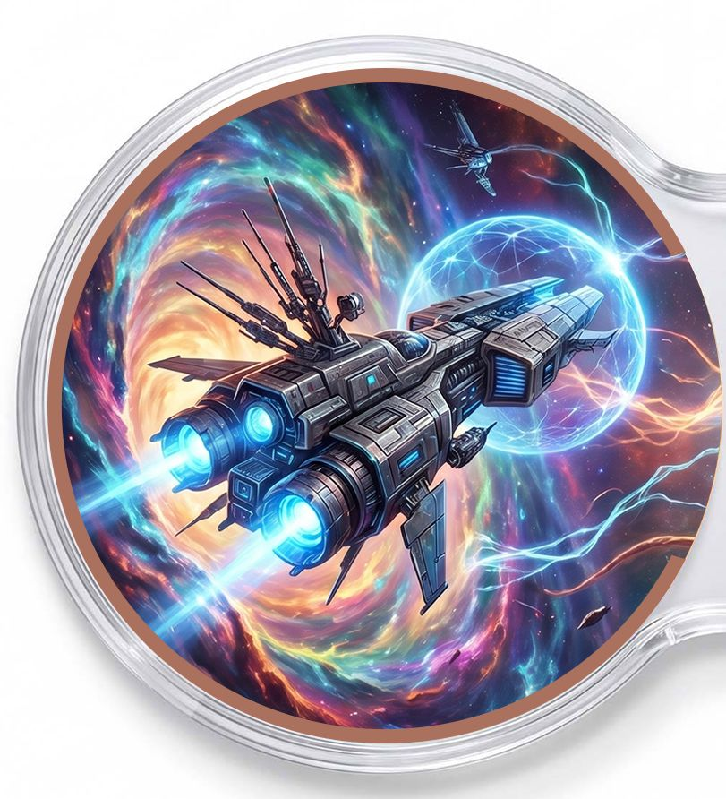 Kupfermedaille 2 x 1 oz Doppelkapsel - Fantasy - Raumschiff vs. Kosmische Krake