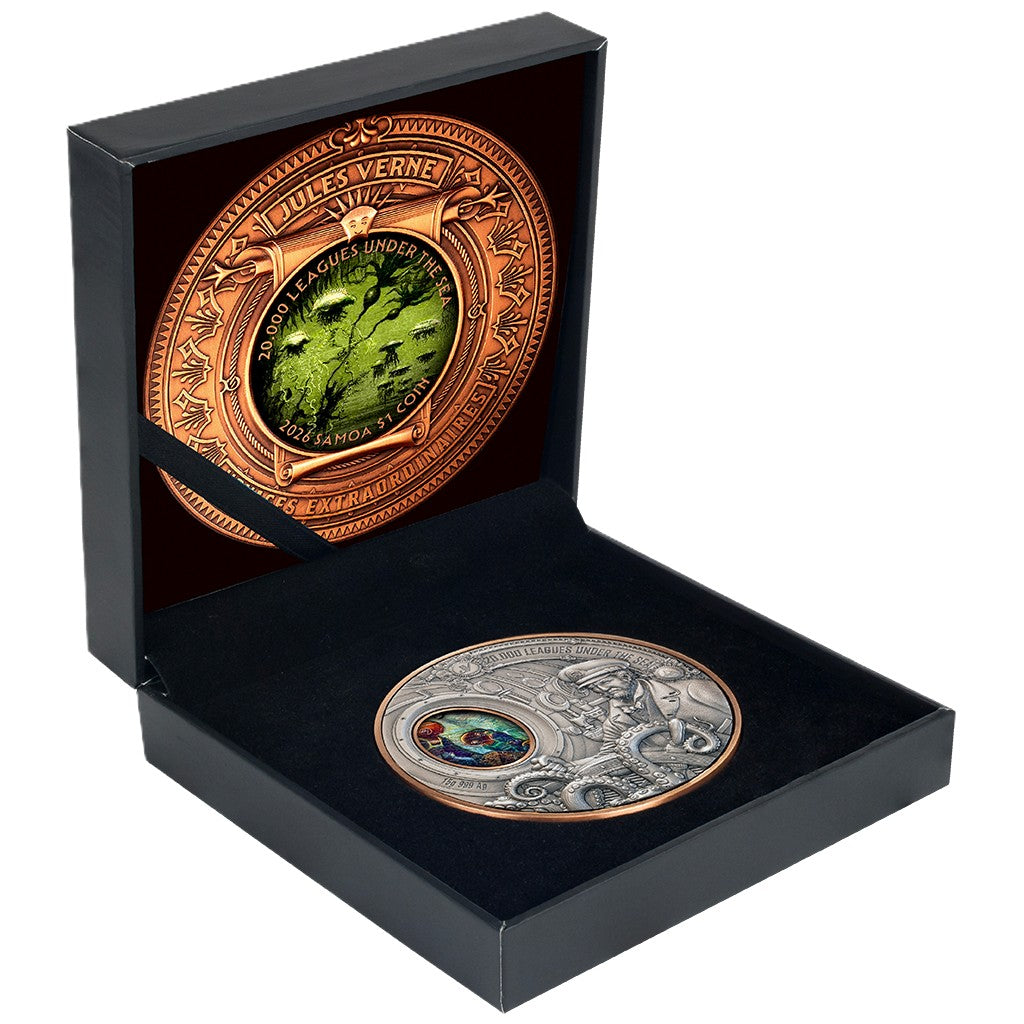 20.000 Meilen unter dem Meer - mit rotierendem Fenster - 2026 - 355 Gramm Kupfer/Silbermünze***