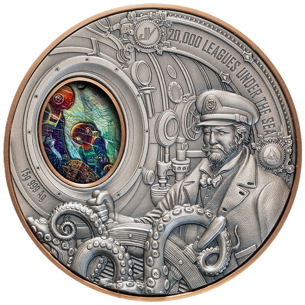 20.000 Meilen unter dem Meer - mit rotierendem Fenster - 2026 - 355 Gramm Kupfer/Silbermünze***
