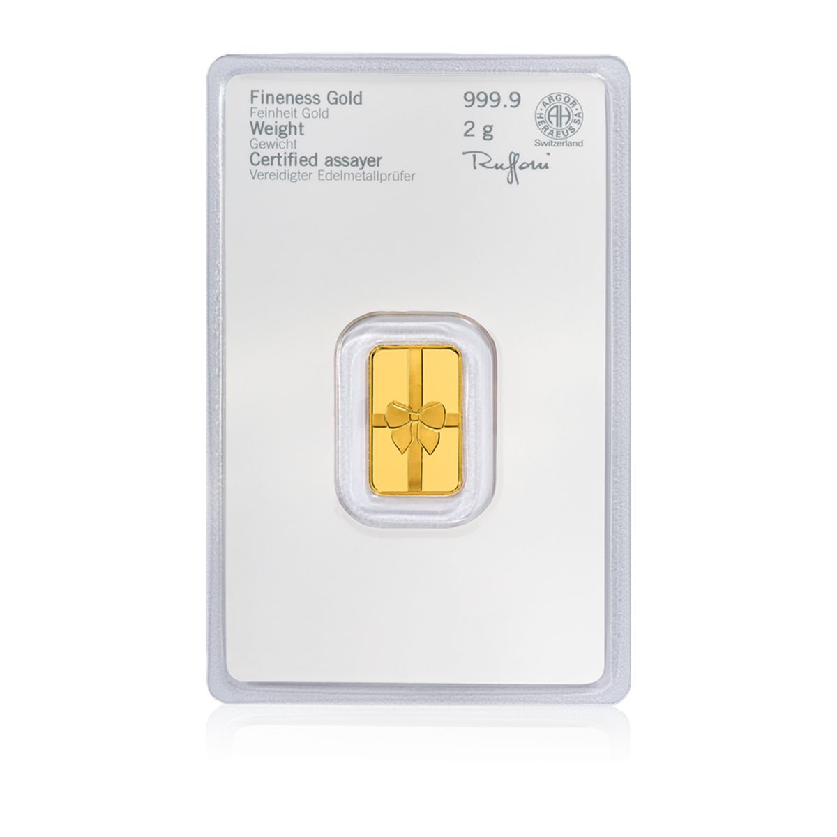 Heraues - Geschenkbarren - 2 Gramm Goldbarren**
