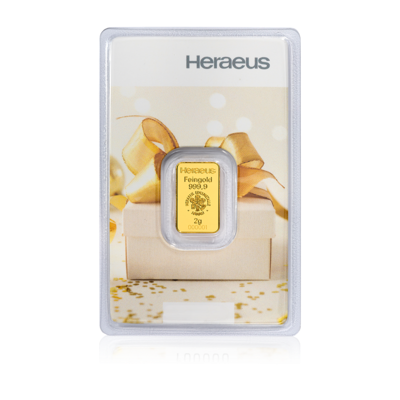 Heraues - Geschenkbarren - 2 Gramm Goldbarren**