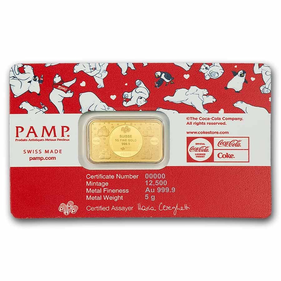 Coca-Cola®  - Bolar Bears Hugs - PAMP - 5 Gramm Goldbarren**