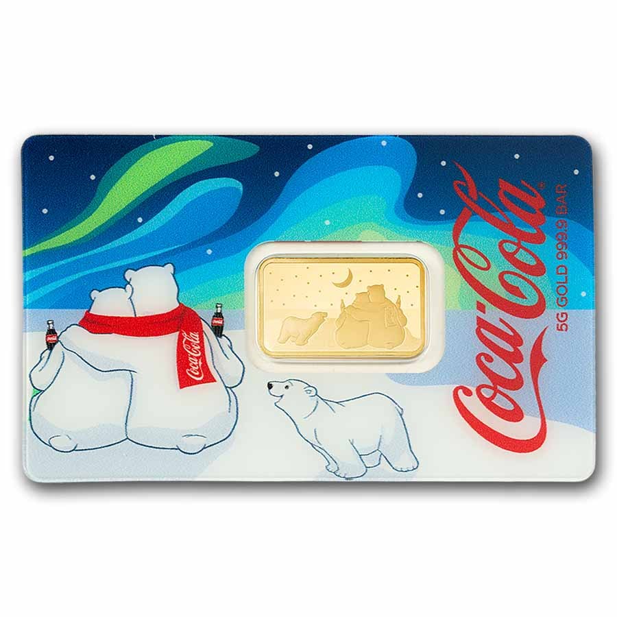 Coca-Cola®  - Bolar Bears Hugs - PAMP - 5 Gramm Goldbarren**