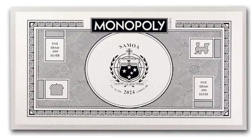 Monopoly™ - Mr. Monopoly™ - 5 Gramm Silver Foil Note 2024*