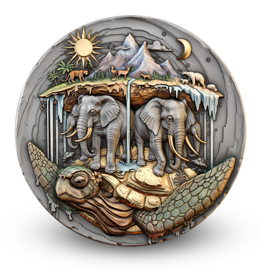 T&S - AKUPARA - 2026 - 2 oz Silbermünze High Relief Antik Finish Farbe teilvergoldet
