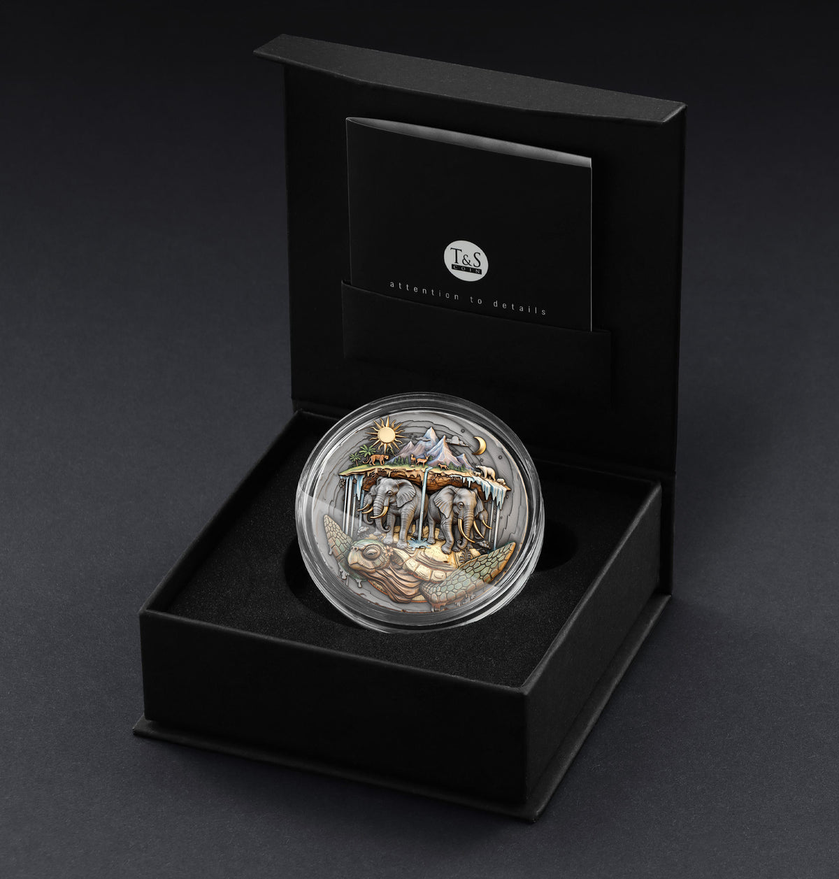 T&S - AKUPARA - 2026 - 2 oz Silbermünze High Relief Antik Finish Farbe teilvergoldet
