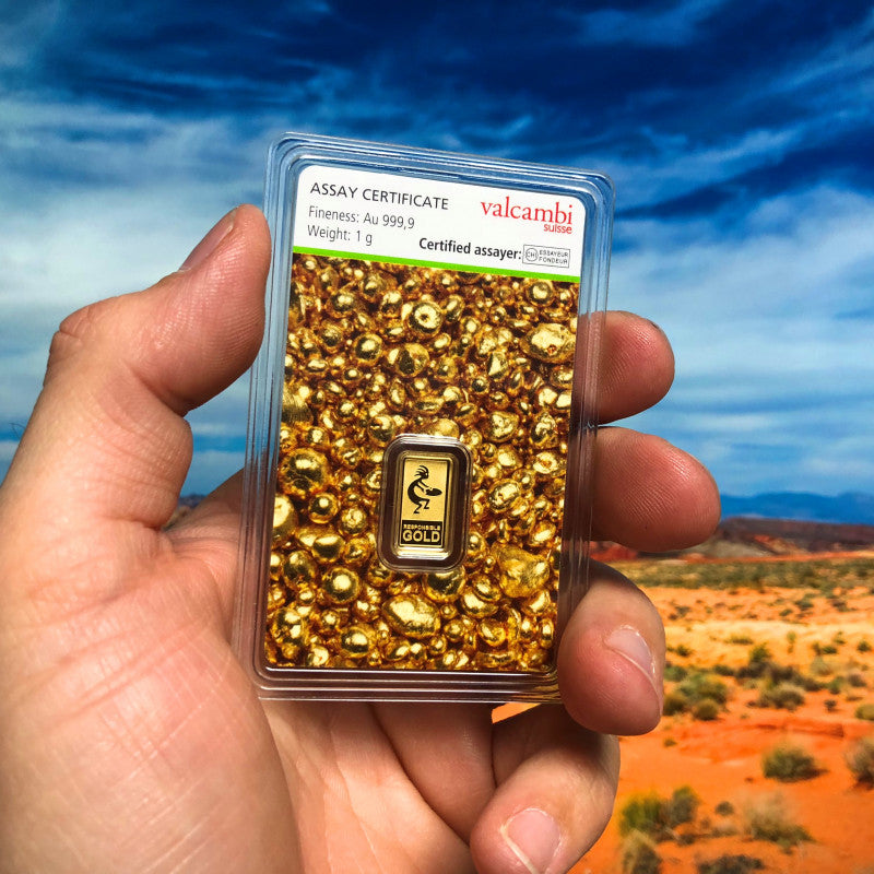 Goldbarren 1 Gramm Valcambi Auropelli 999 im Blister mit Zertifkat Responsible-Gold**