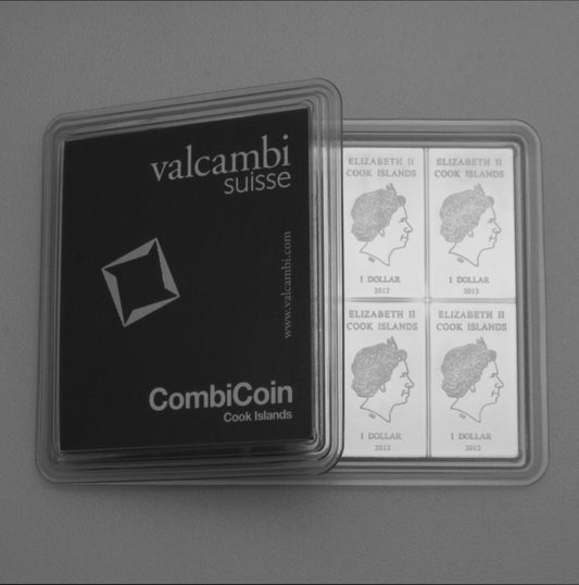 Silbertafel Valcambi "CombiCoin" 10 x 10 Gramm Silberbarren Tafelbarren
