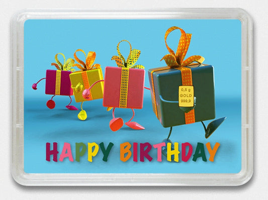 Valcambi 0,5 Gramm 999.9 Goldbarren Gold Happy Birthday Geburtstag Geschenk**