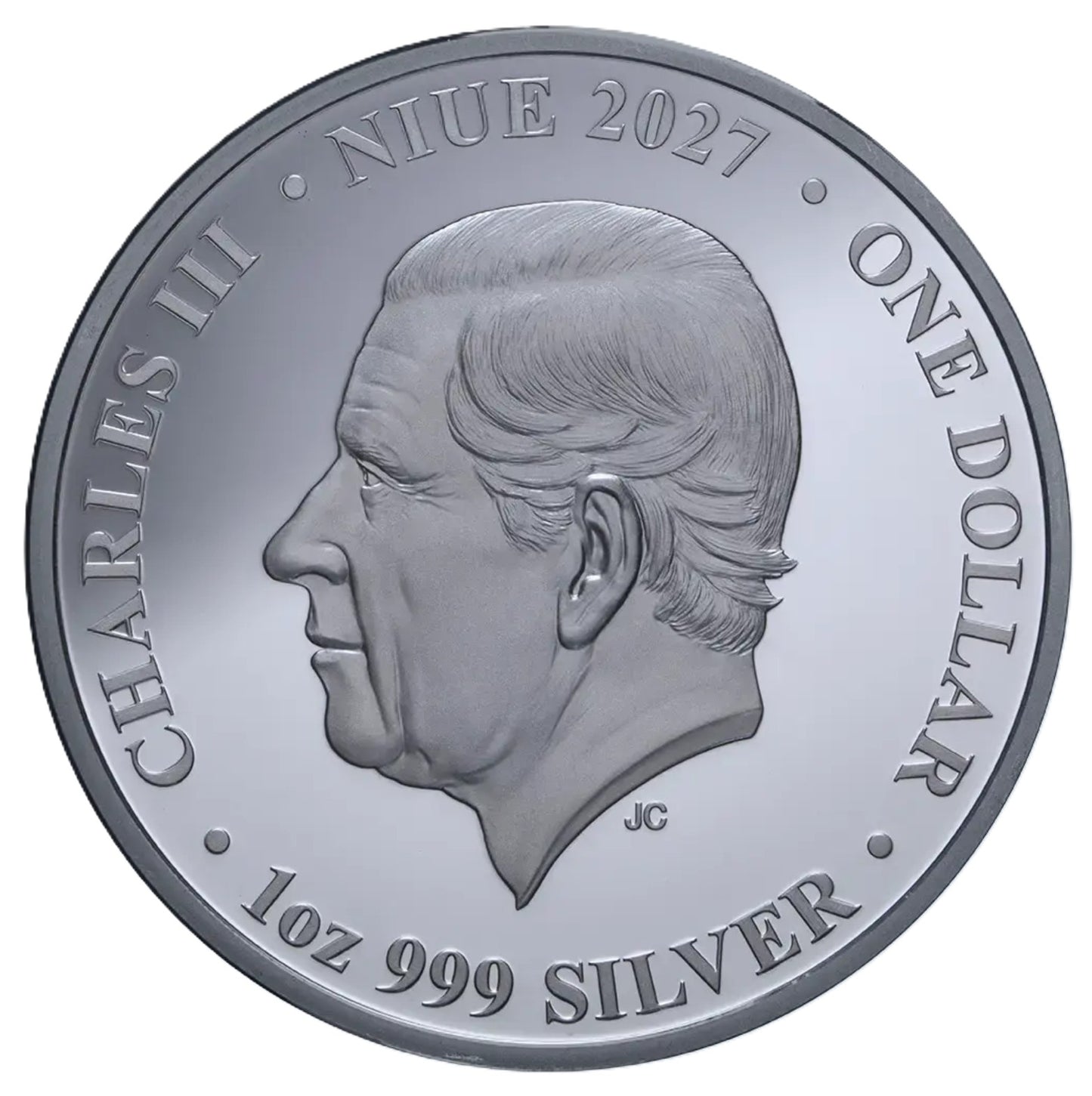 Niue - Lunar - Jahr der Ziege - 2027 - 1 oz Silbermünze Teilvergoldet Black Proof