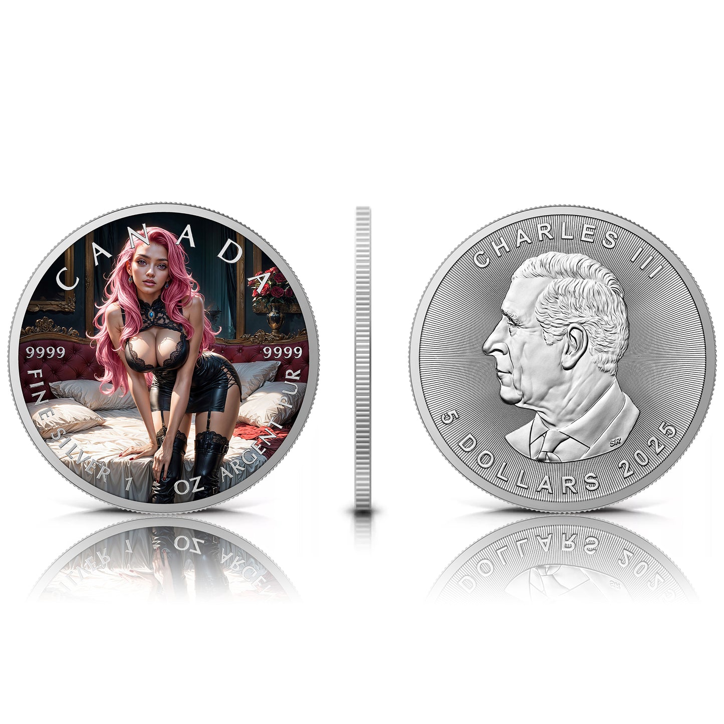 Canada 2025 - Black & Pink - 1 oz Silbermünze Farbe