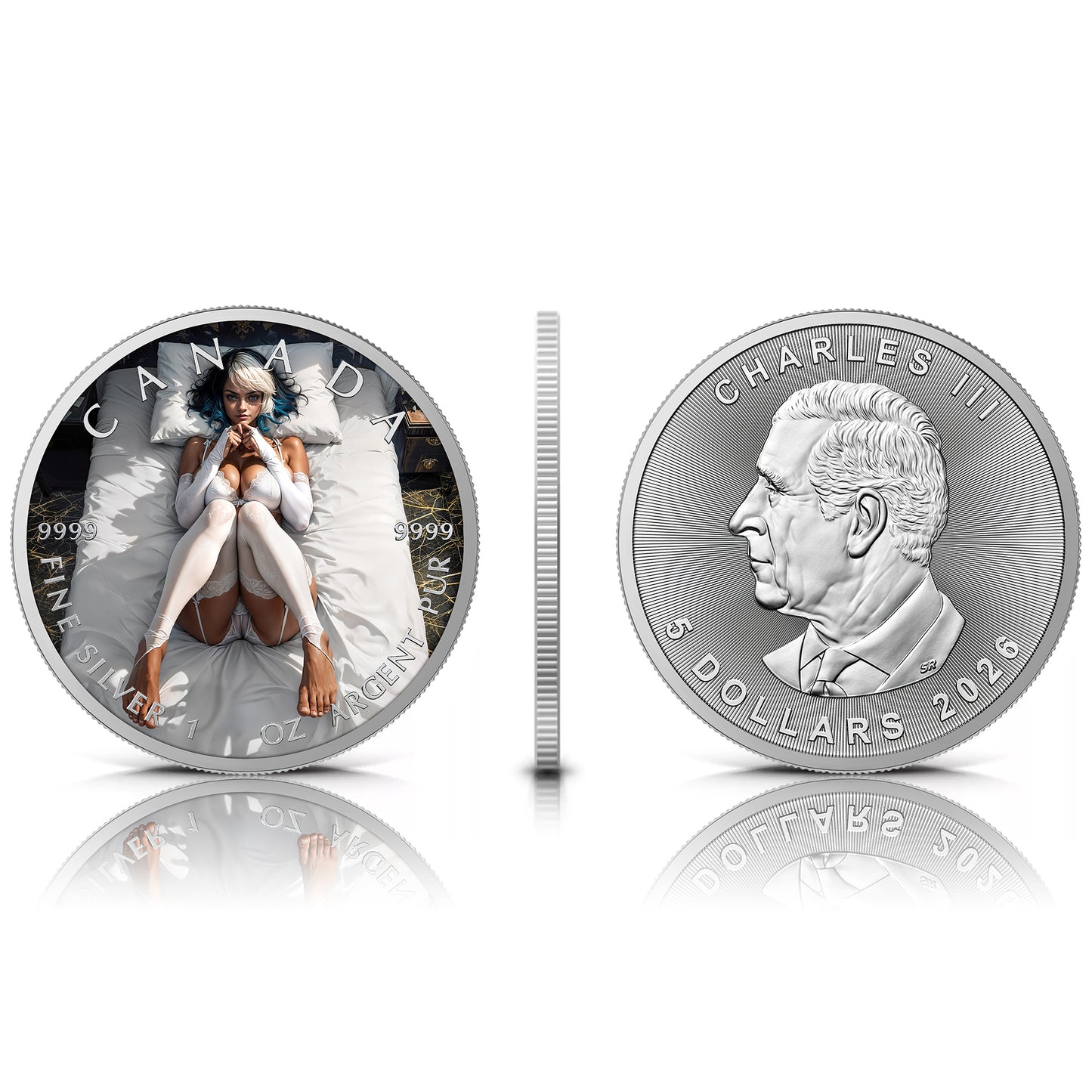 Canada 2026 - Blue & White - 1 oz Silbermünze Farbe