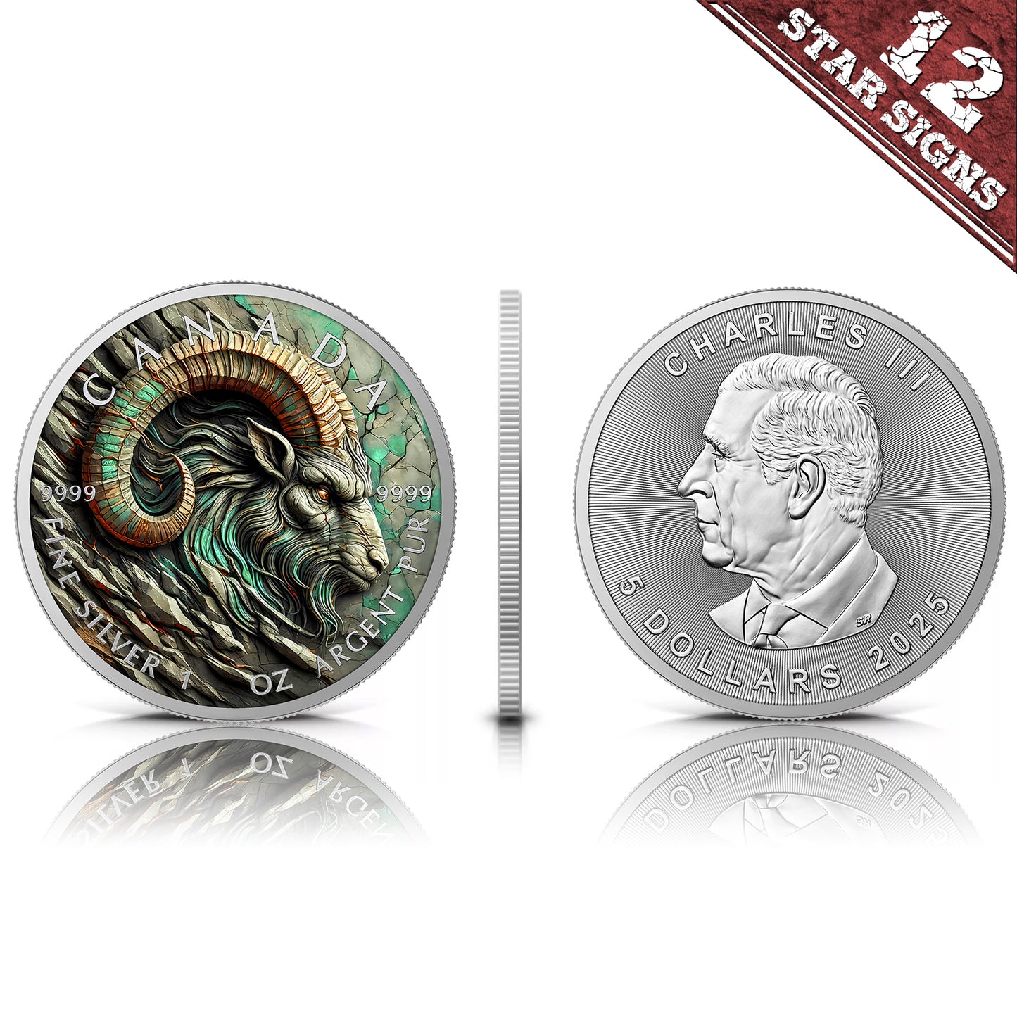 Canada 2025 - Capricorn - Stone Zodiac - 1 oz Silbermünze Farbe***