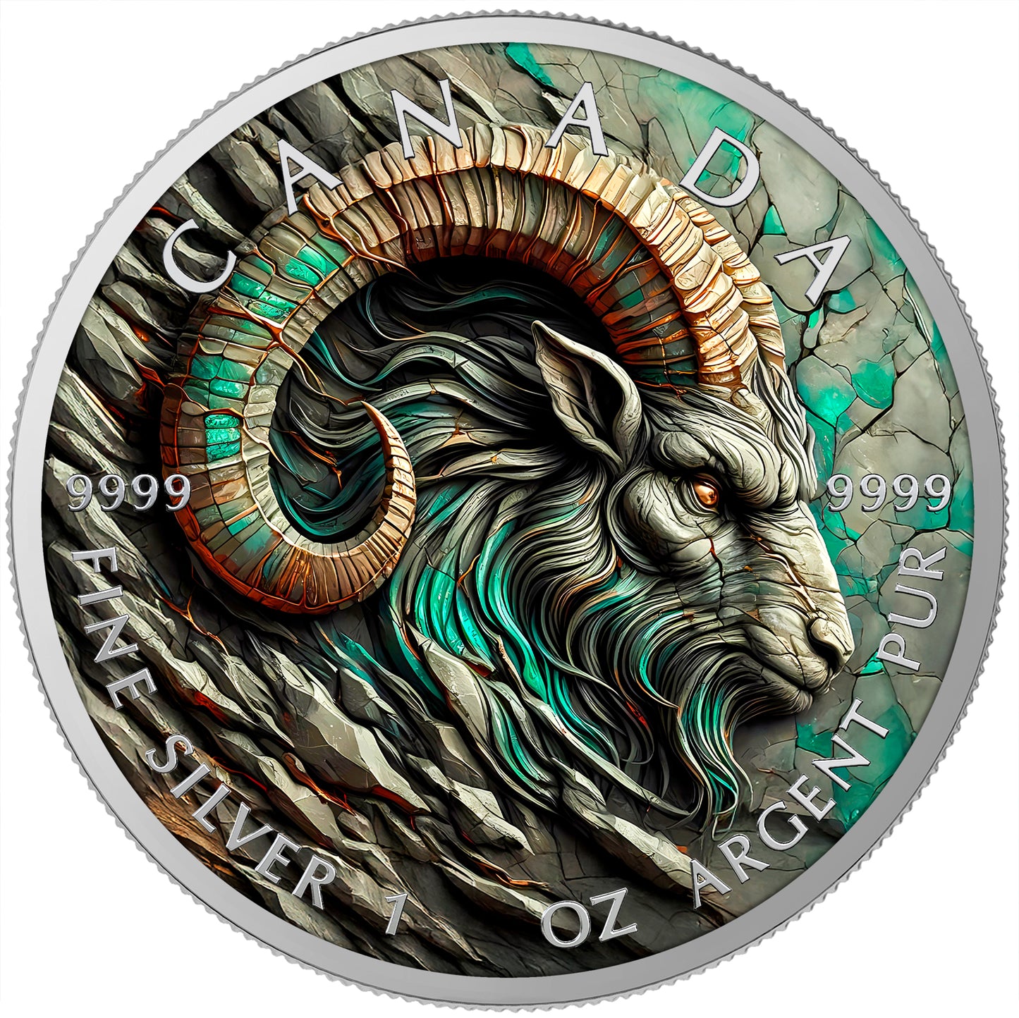 Canada 2025 - Capricorn - Stone Zodiac - 1 oz Silbermünze Farbe***