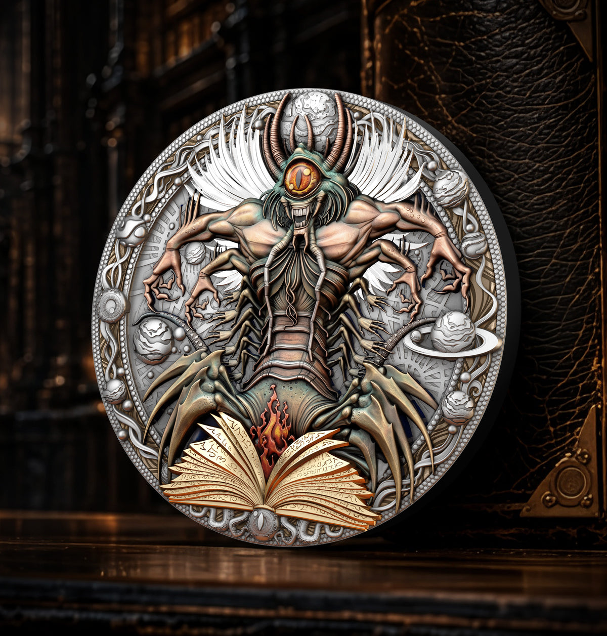 T&S - The Traveler's Guide - #2. CETALLIAN 2026 - 2 oz Silbermünze High Relief Antik Finish Farbe teilvergoldet