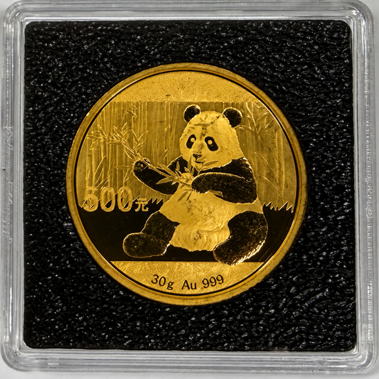 China Panda, 30 Gramm Goldmünze diverse Jahrgänge 500 Yuan**