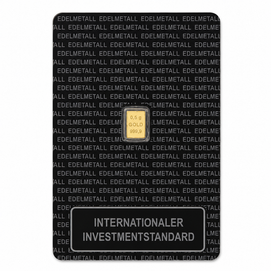 Valcambi 0,5 Gramm Investmentblister Goldbarren 999.9 Gold**