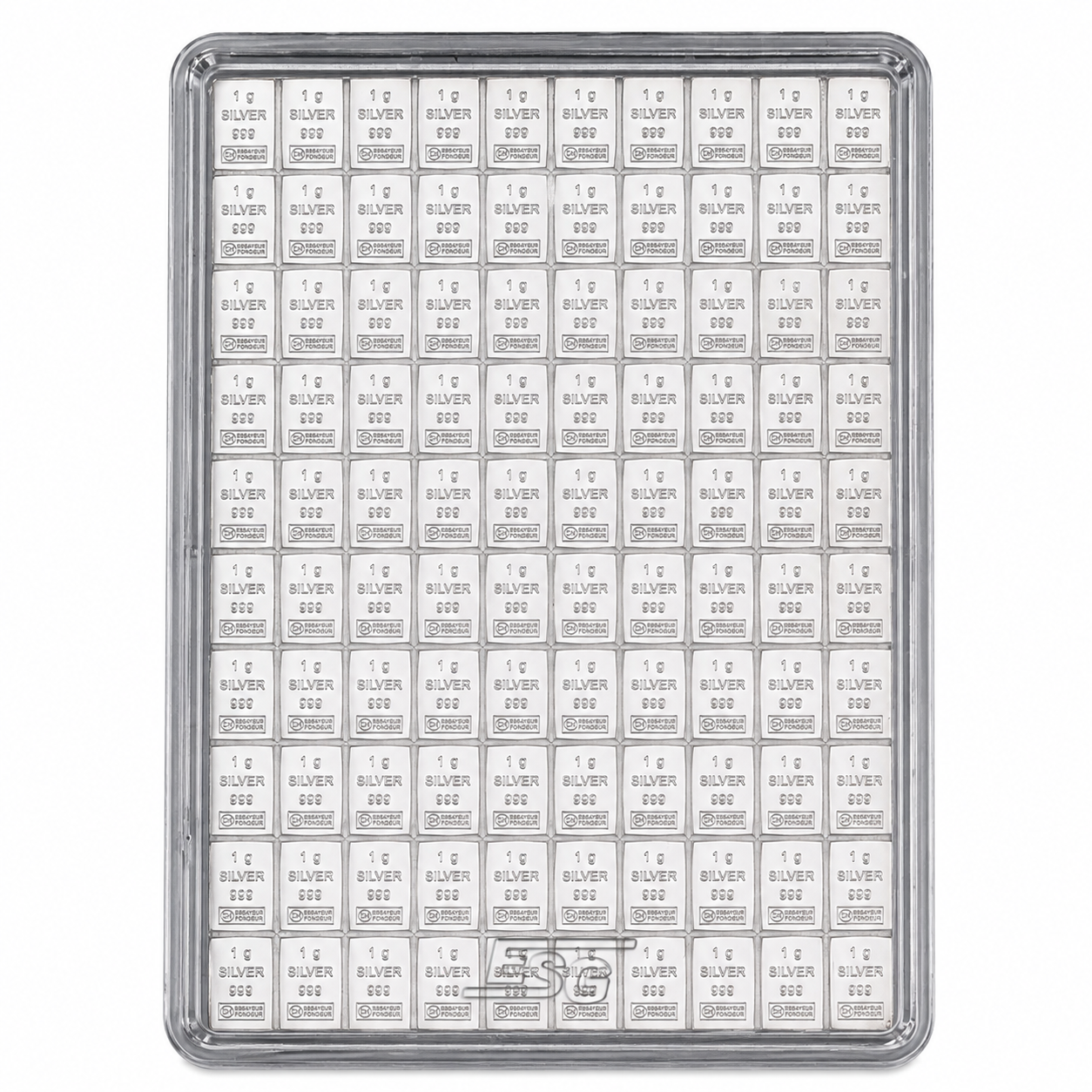 Silbertafel Valcambi "CombiBar" 100 x 1 Gramm Silberbarren Tafelbarren