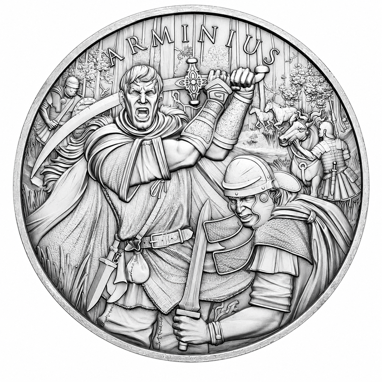 USA - Legendary Warriors - Arminius - 1 oz Silbermedaille BU
