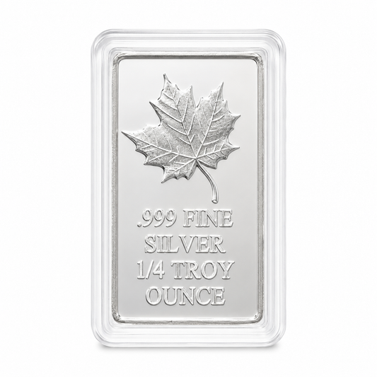 Maple Leaf - Ahornblatt 1/4 oz Silberbarren Polierte Platte