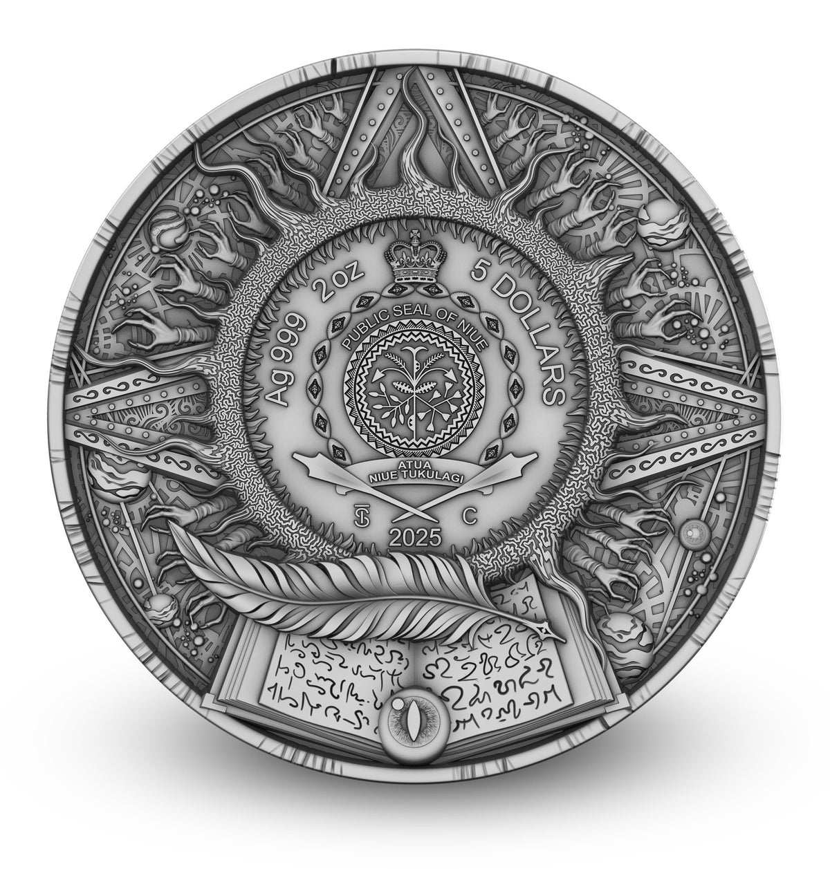 T&S - The Traveler's Guide - #1. COBELLIAN 2025 - 2 oz Silbermünze High Relief Antik Finish Farbe teilvergoldet
