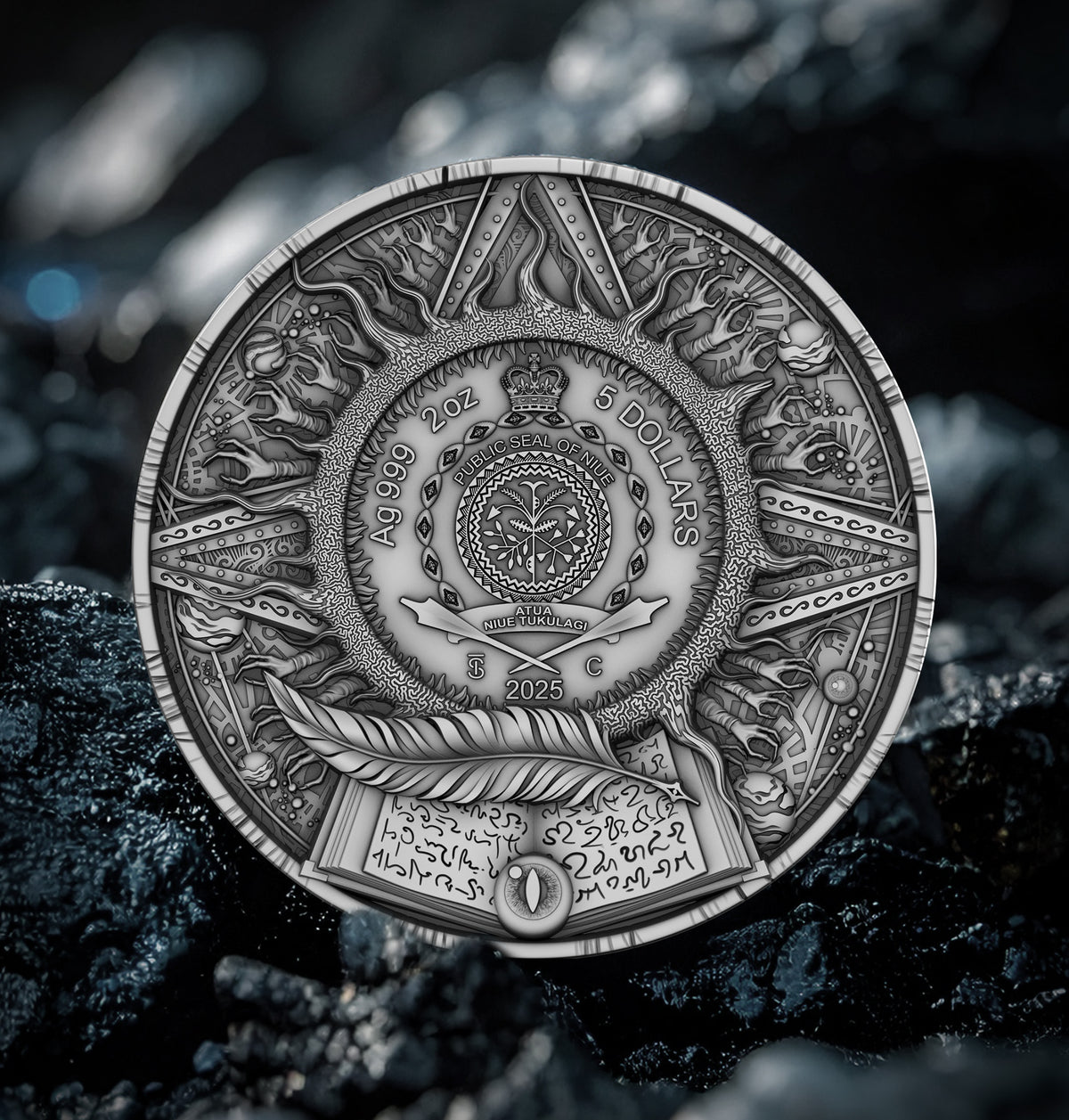 T&S - The Traveler's Guide - #1. COBELLIAN 2025 - 2 oz Silbermünze High Relief Antik Finish Farbe teilvergoldet