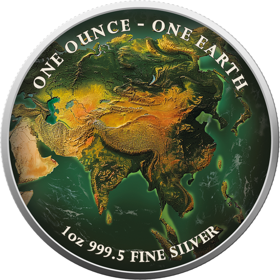 Fiji One Earth - Asien - 1 oz Silbermünze 2022 Color UV