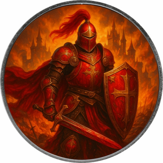 USA ASE Knights of Honour - Crimson Crusader - 2025 - Color Farbe 1 oz Silbermünze