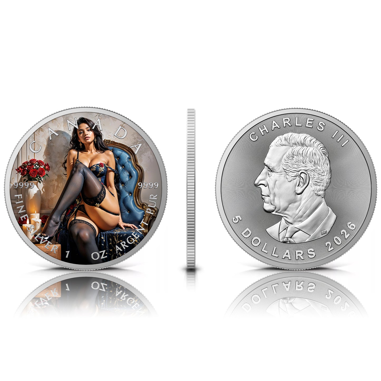 Canada 2026 - Dark Romance - 1 oz Silbermünze Farbe