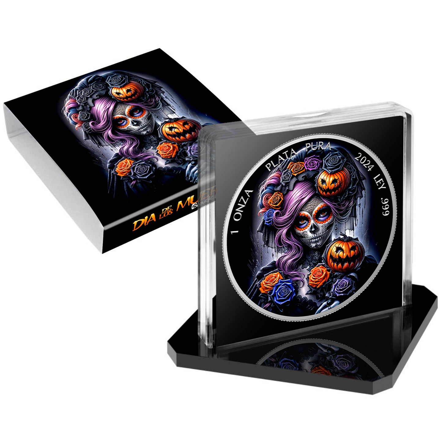 Mexico Libertad 2024 - Dia de los Muertos - Black Halloween - 1 oz Silbermünze***