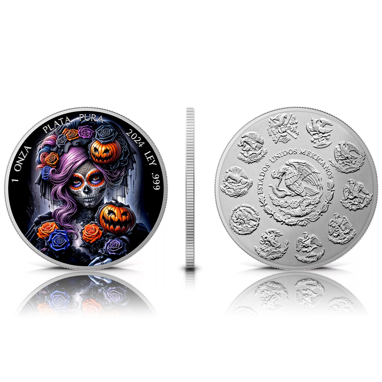 Mexico Libertad 2024 - Dia de los Muertos - Black Halloween - 1 oz Silbermünze***