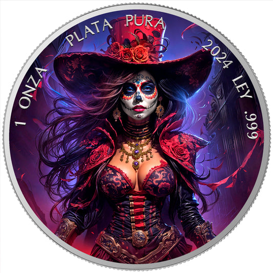 Mexico Libertad 2024 - Dia de los Muertos - Burlesque - 1 oz Silbermünze