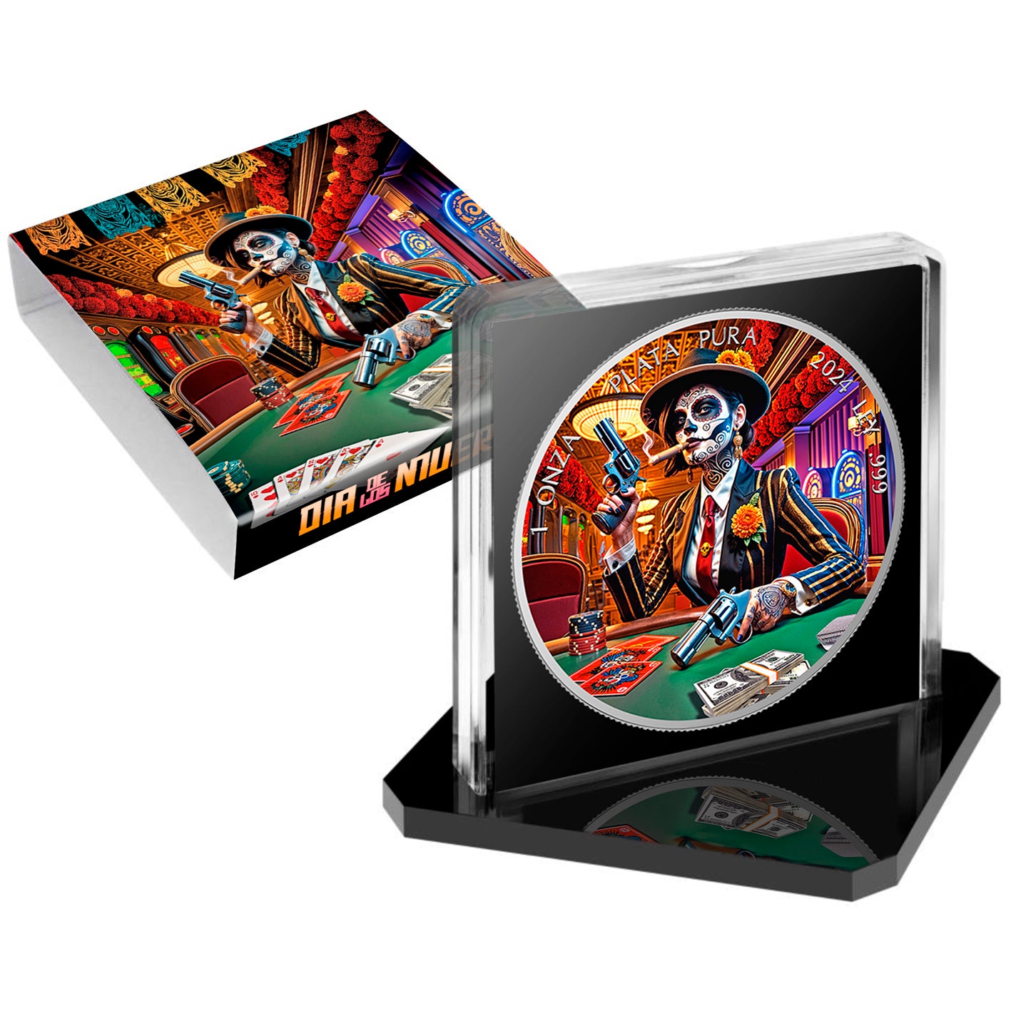 Mexico Libertad 2024 - Dia de los Muertos - Gangsta - 1 oz Silbermünze***